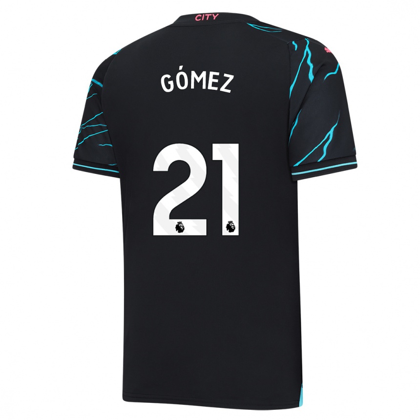 Niño Fútbol Camiseta Sergio Gómez #21 Azul Oscuro Equipación Tercera 2023/24 México