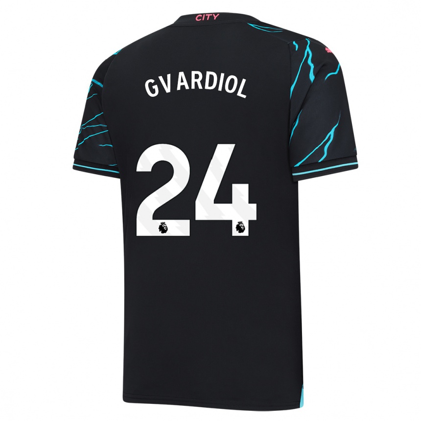 Niño Fútbol Camiseta Josko Gvardiol #24 Azul Oscuro Equipación Tercera 2023/24 México