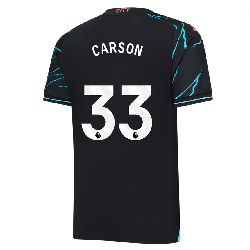 Niño Fútbol Camiseta Scott Carson #33 Azul Oscuro Equipación Tercera 2023/24 México