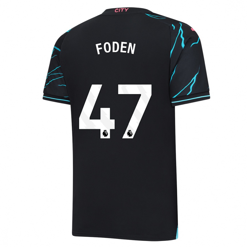 Niño Fútbol Camiseta Phil Foden #47 Azul Oscuro Equipación Tercera 2023/24 México