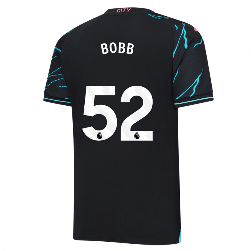 Niño Fútbol Camiseta Oscar Bobb #52 Azul Oscuro Equipación Tercera 2023/24 México