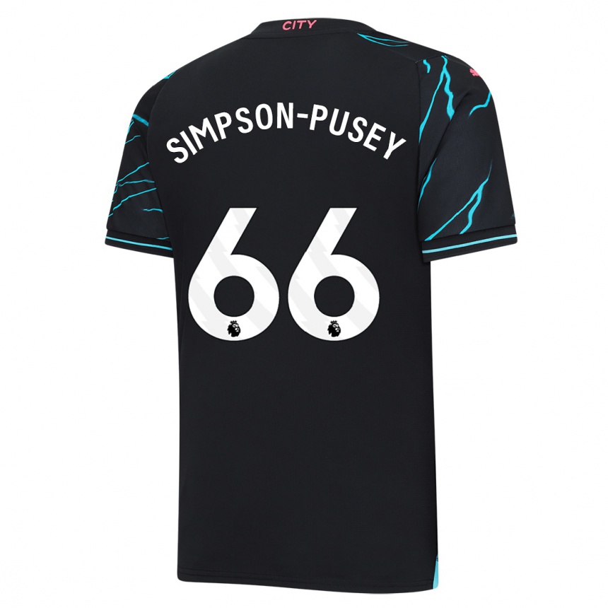 Niño Fútbol Camiseta Jahmai Simpson-Pusey #66 Azul Oscuro Equipación Tercera 2023/24 México