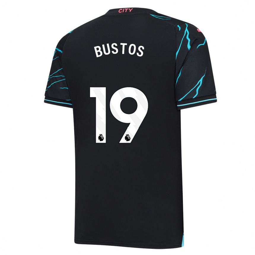 Niño Fútbol Camiseta Nahuel Bustos #19 Azul Oscuro Equipación Tercera 2023/24 México