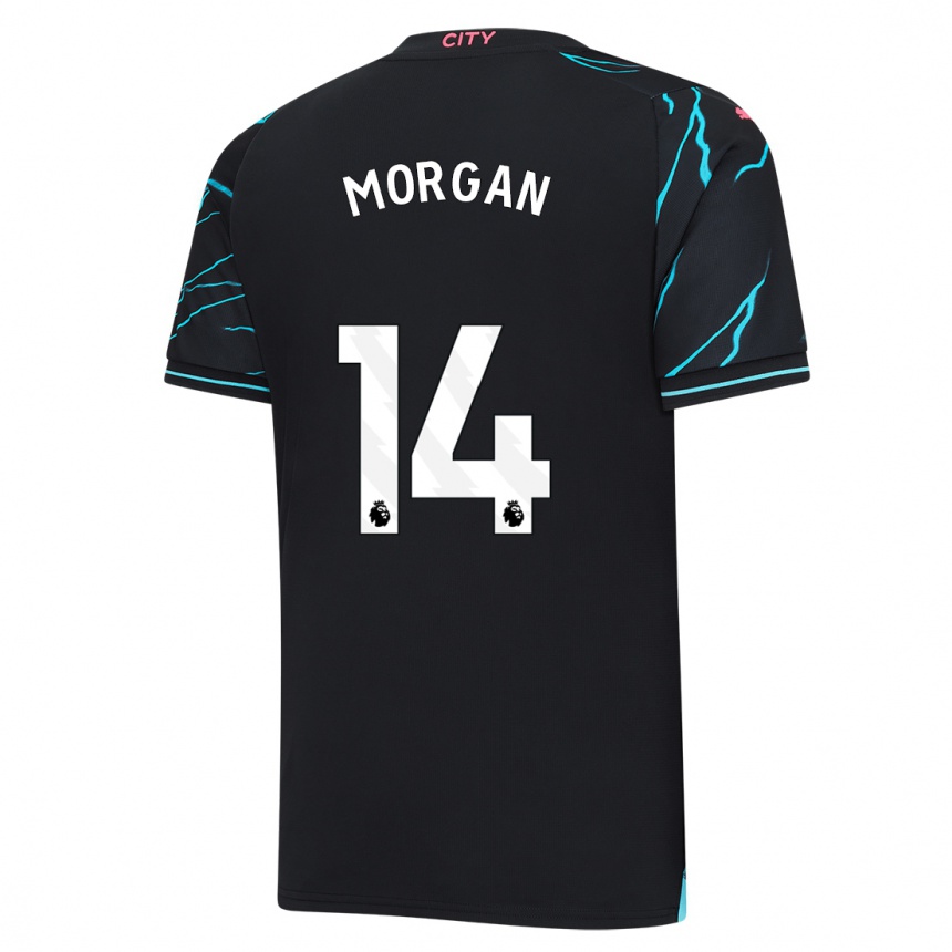 Niño Fútbol Camiseta Esme Morgan #14 Azul Oscuro Equipación Tercera 2023/24 México