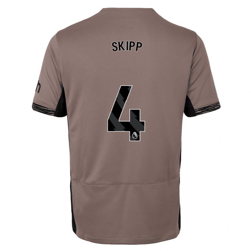 Niño Fútbol Camiseta Oliver Skipp #4 Beige Obscuro Equipación Tercera 2023/24 México