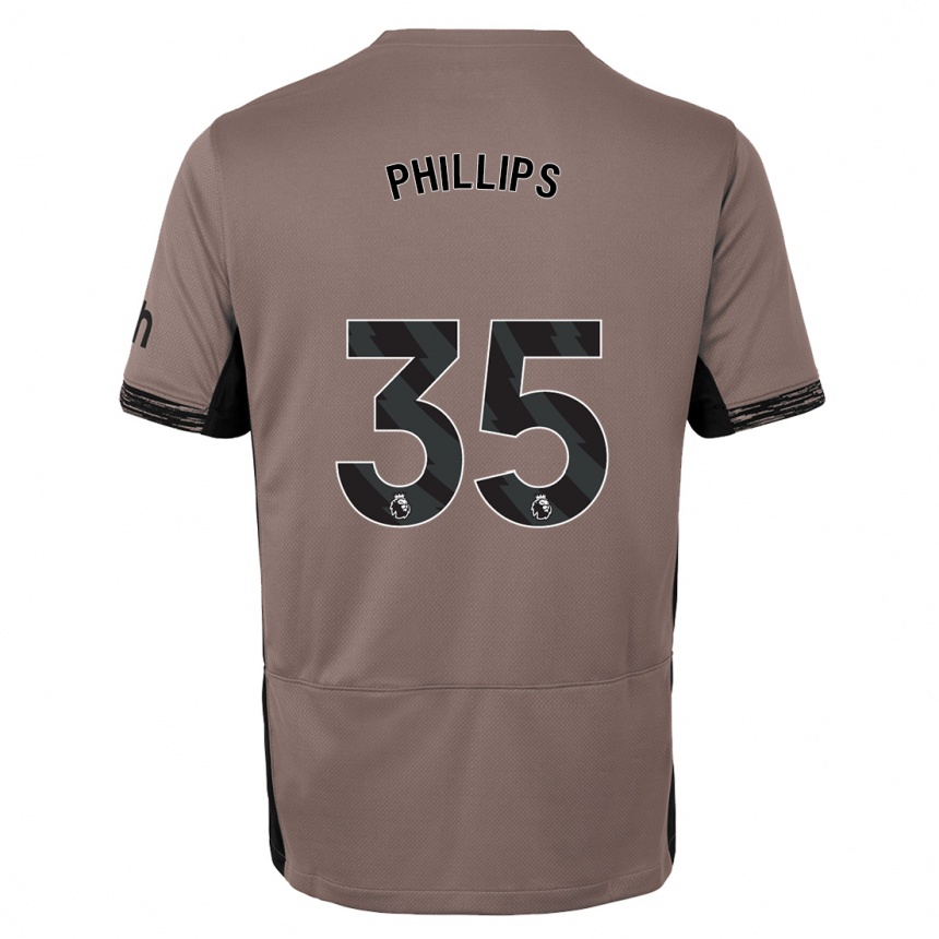 Niño Fútbol Camiseta Ashley Phillips #35 Beige Obscuro Equipación Tercera 2023/24 México