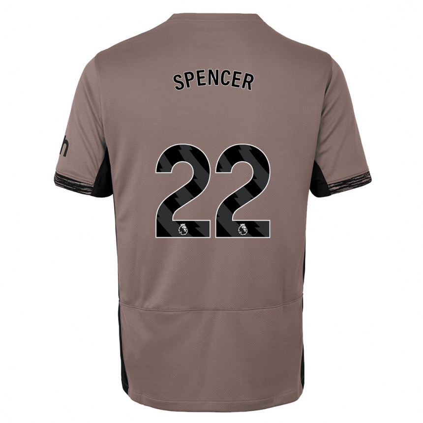 Niño Fútbol Camiseta Rebecca Spencer #22 Beige Obscuro Equipación Tercera 2023/24 México