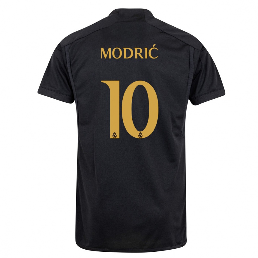 Niño Fútbol Camiseta Luka Modric #10 Negro Equipación Tercera 2023/24 México