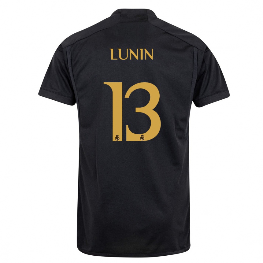 Niño Fútbol Camiseta Andriy Lunin #13 Negro Equipación Tercera 2023/24 México