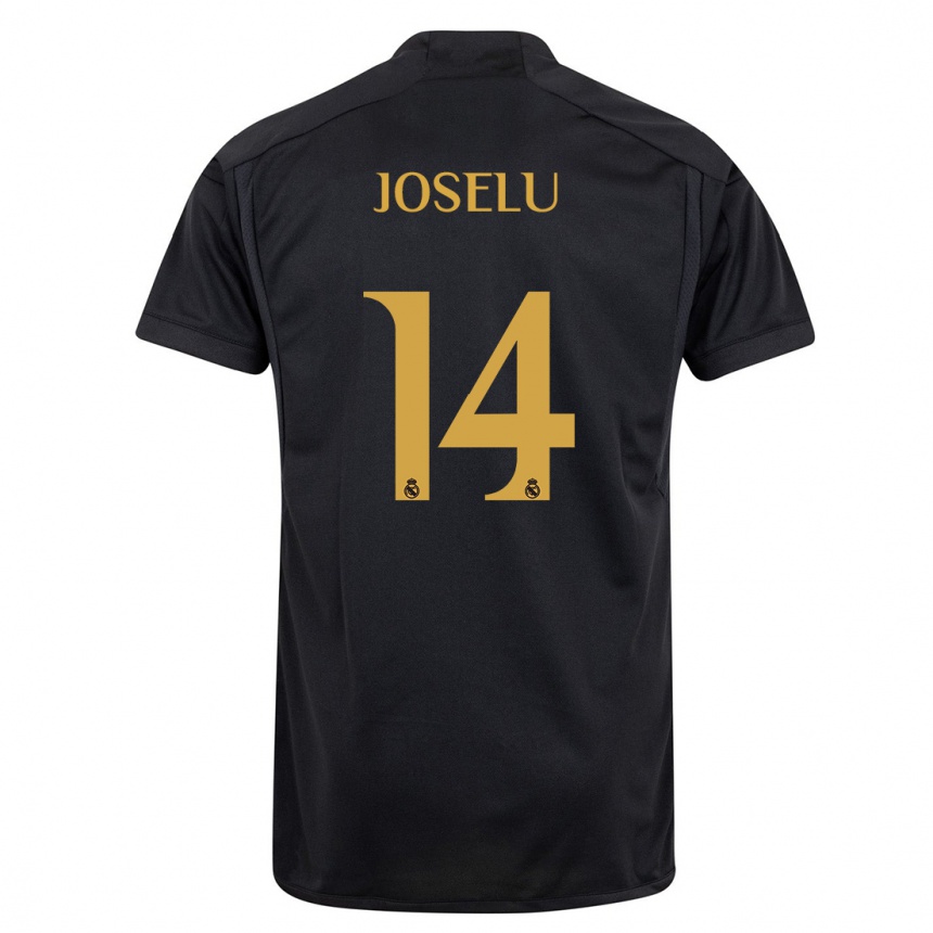 Niño Fútbol Camiseta Joselu #14 Negro Equipación Tercera 2023/24 México