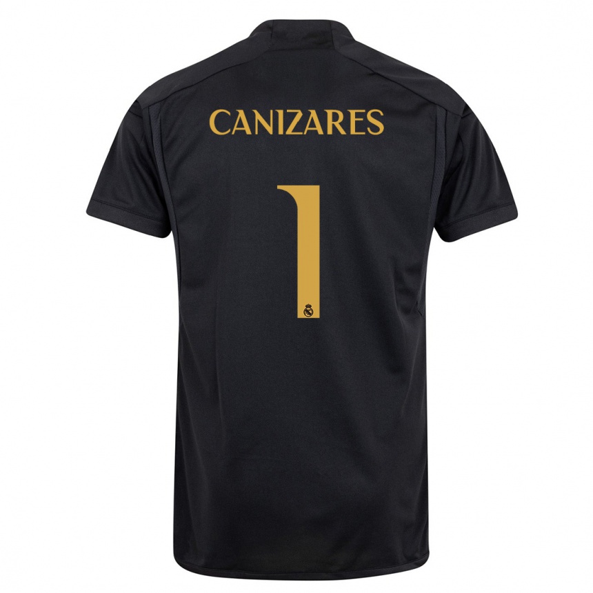 Niño Fútbol Camiseta Lucas Cañizares #1 Negro Equipación Tercera 2023/24 México