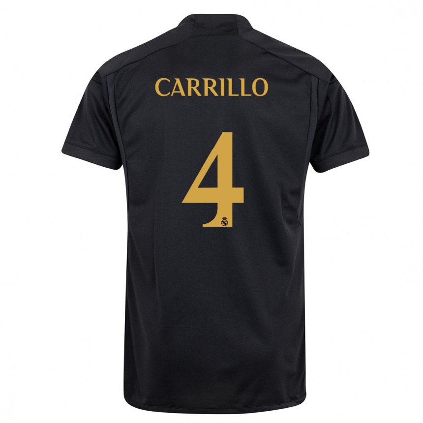 Niño Fútbol Camiseta Álvaro Carrillo #4 Negro Equipación Tercera 2023/24 México