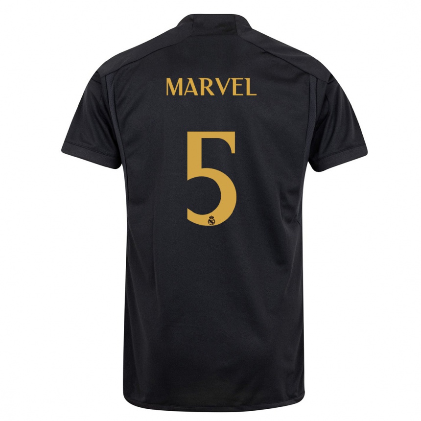 Niño Fútbol Camiseta Marvel #5 Negro Equipación Tercera 2023/24 México