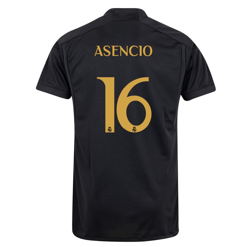 Niño Fútbol Camiseta Raul Asencio #16 Negro Equipación Tercera 2023/24 México