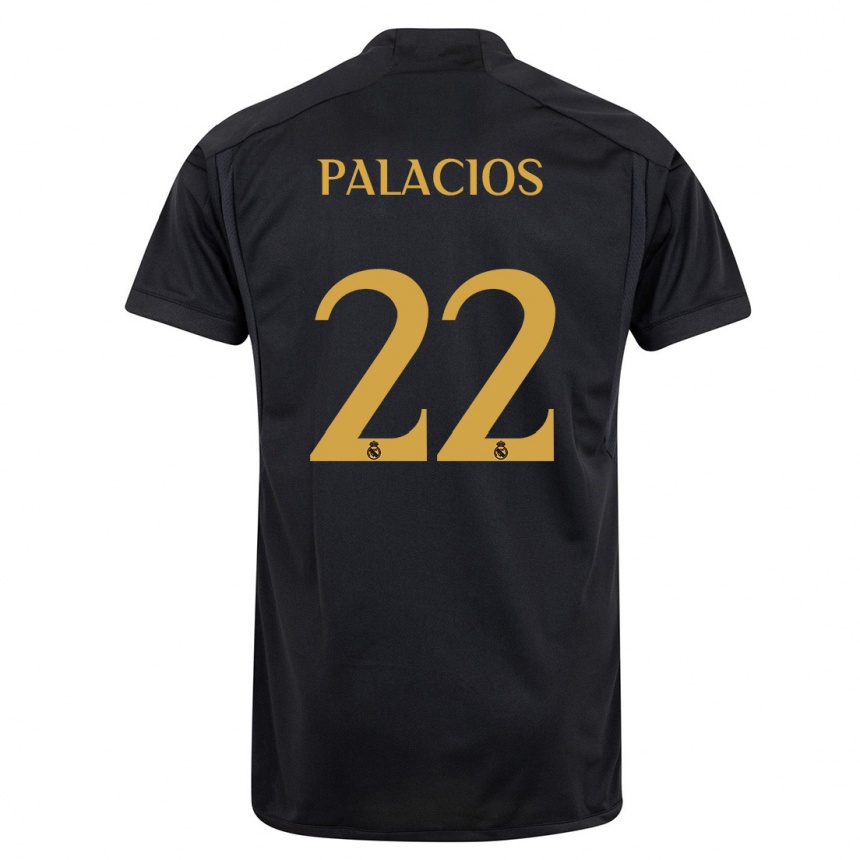 Niño Fútbol Camiseta Cesar Palacios #22 Negro Equipación Tercera 2023/24 México