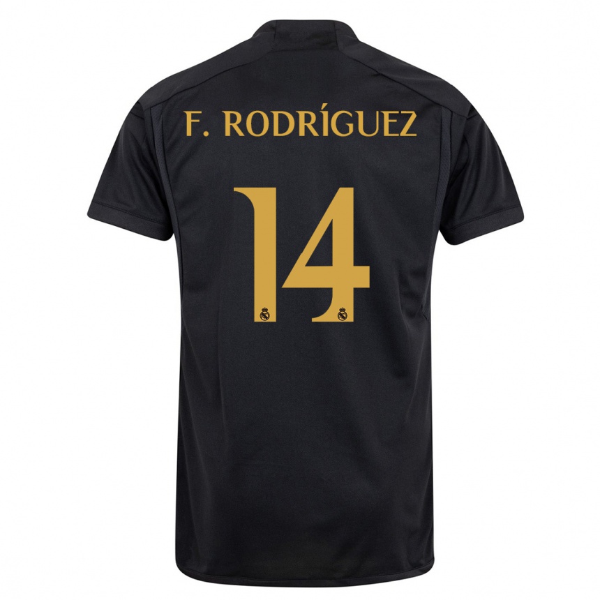 Niño Fútbol Camiseta Fer Rodríguez #14 Negro Equipación Tercera 2023/24 México