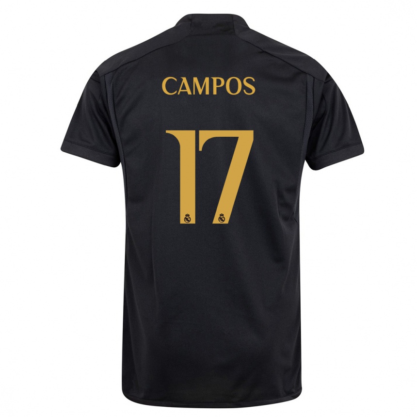 Niño Fútbol Camiseta Andrés Campos #17 Negro Equipación Tercera 2023/24 México