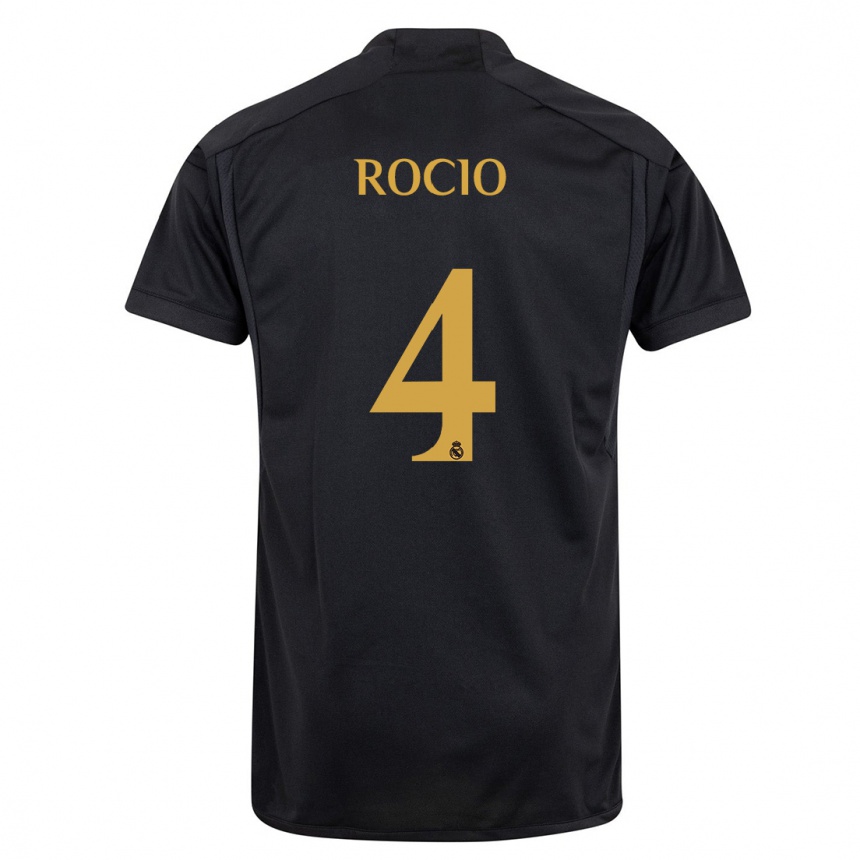 Niño Fútbol Camiseta Rocio Galvez #4 Negro Equipación Tercera 2023/24 México