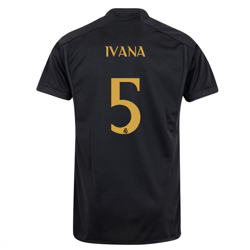 Niño Fútbol Camiseta Ivana Andres #5 Negro Equipación Tercera 2023/24 México