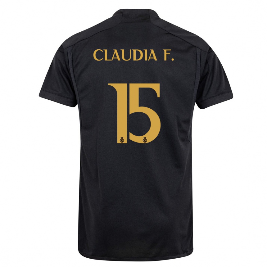 Niño Fútbol Camiseta Claudia Florentino #15 Negro Equipación Tercera 2023/24 México