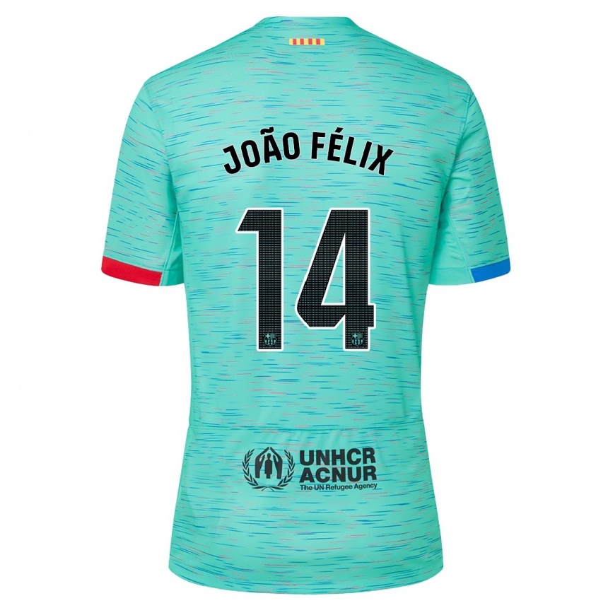 Niño Fútbol Camiseta Joao Felix #14 Aguamarina Clara Equipación Tercera 2023/24 México