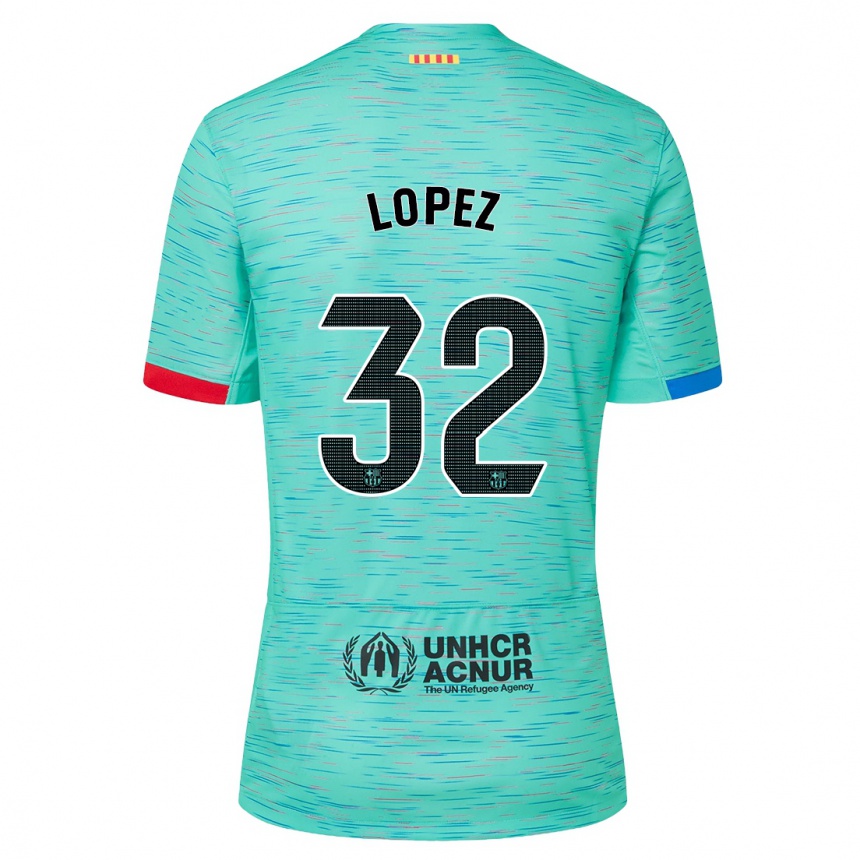 Niño Fútbol Camiseta Fermin Lopez #32 Aguamarina Clara Equipación Tercera 2023/24 México