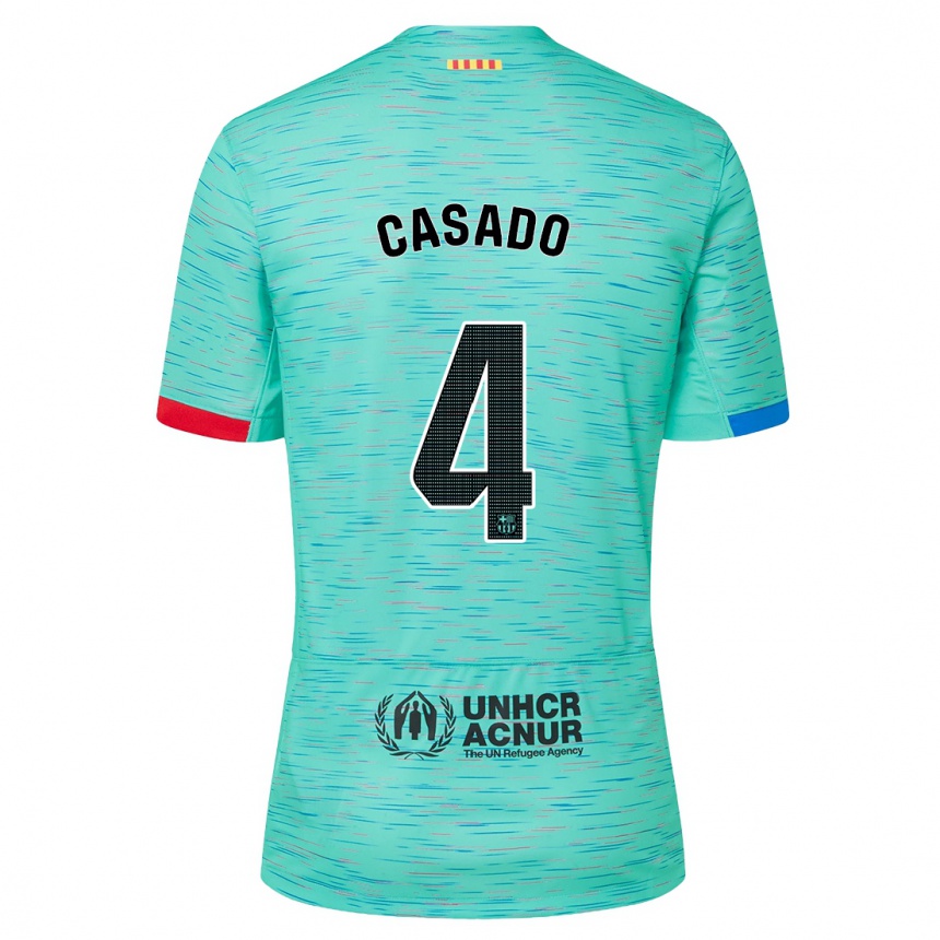 Niño Fútbol Camiseta Marc Casado #4 Aguamarina Clara Equipación Tercera 2023/24 México