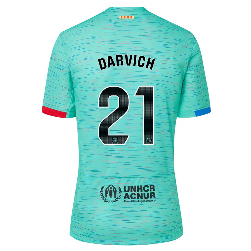 Niño Fútbol Camiseta Noah Darvich #21 Aguamarina Clara Equipación Tercera 2023/24 México