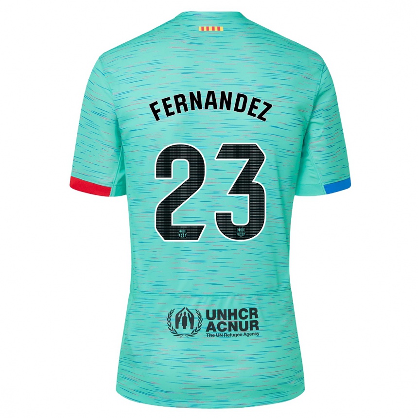 Niño Fútbol Camiseta Pelayo Fernandez #23 Aguamarina Clara Equipación Tercera 2023/24 México