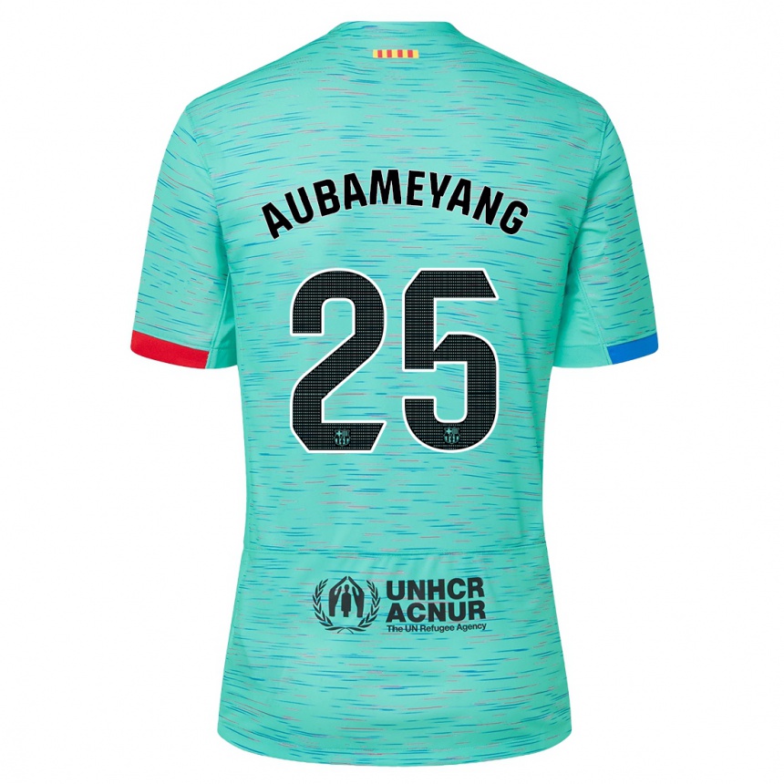 Niño Fútbol Camiseta Pierre Emerick Aubameyang #25 Aguamarina Clara Equipación Tercera 2023/24 México