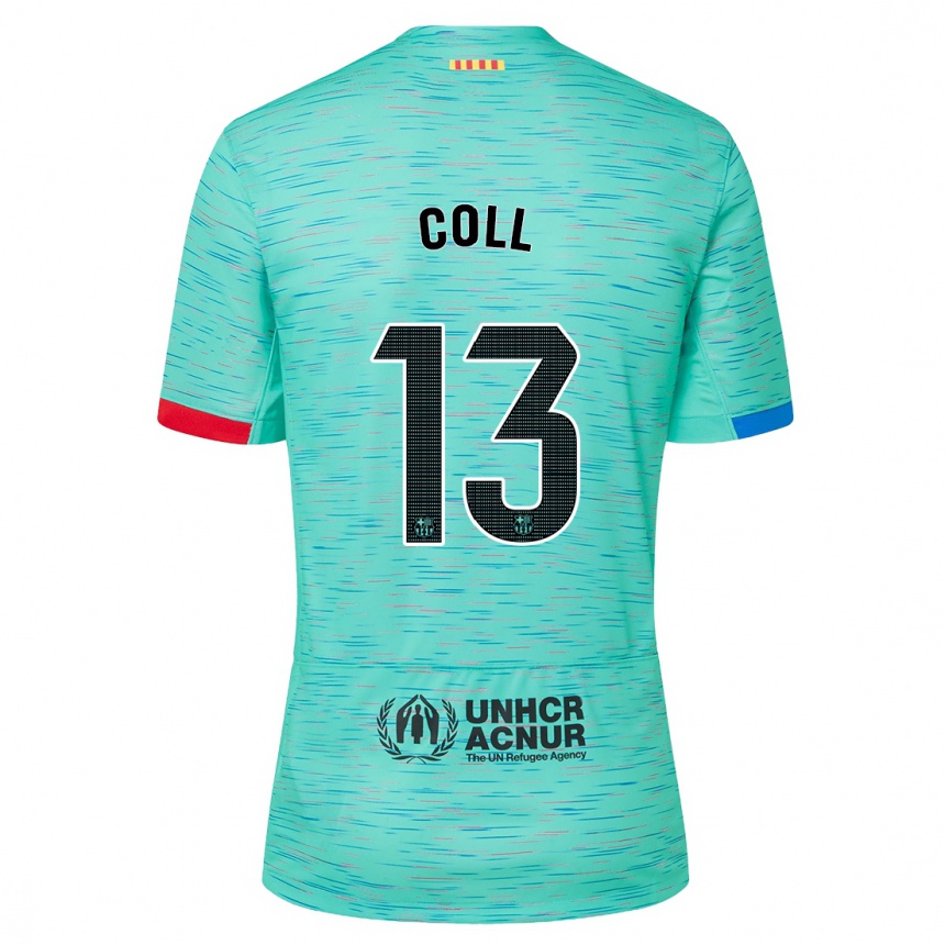 Niño Fútbol Camiseta Cata Coll #13 Aguamarina Clara Equipación Tercera 2023/24 México