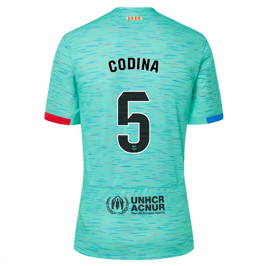 Niño Fútbol Camiseta Laia Codina #5 Aguamarina Clara Equipación Tercera 2023/24 México