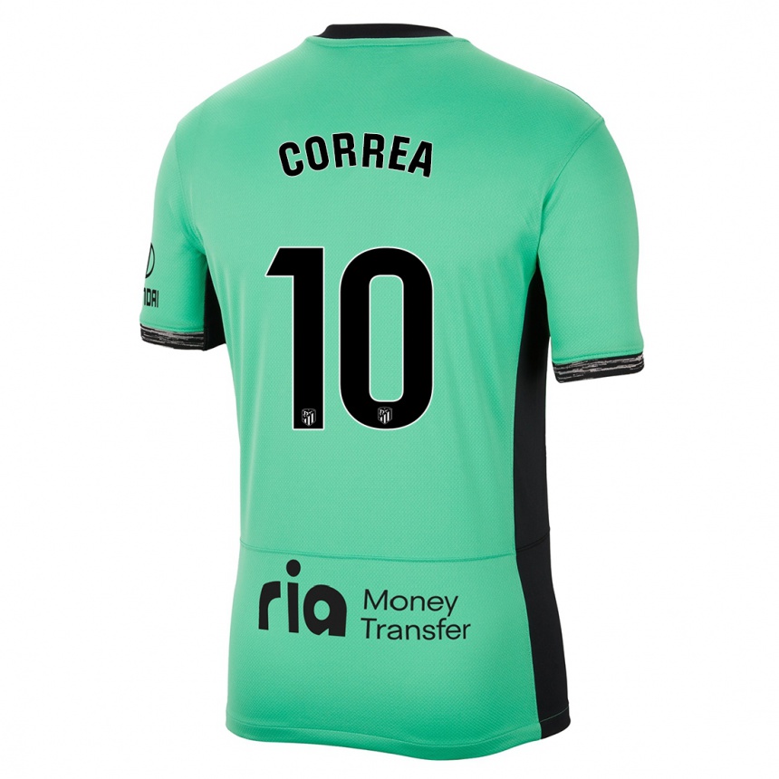 Niño Fútbol Camiseta Angel Correa #10 Primavera Verde Equipación Tercera 2023/24 México