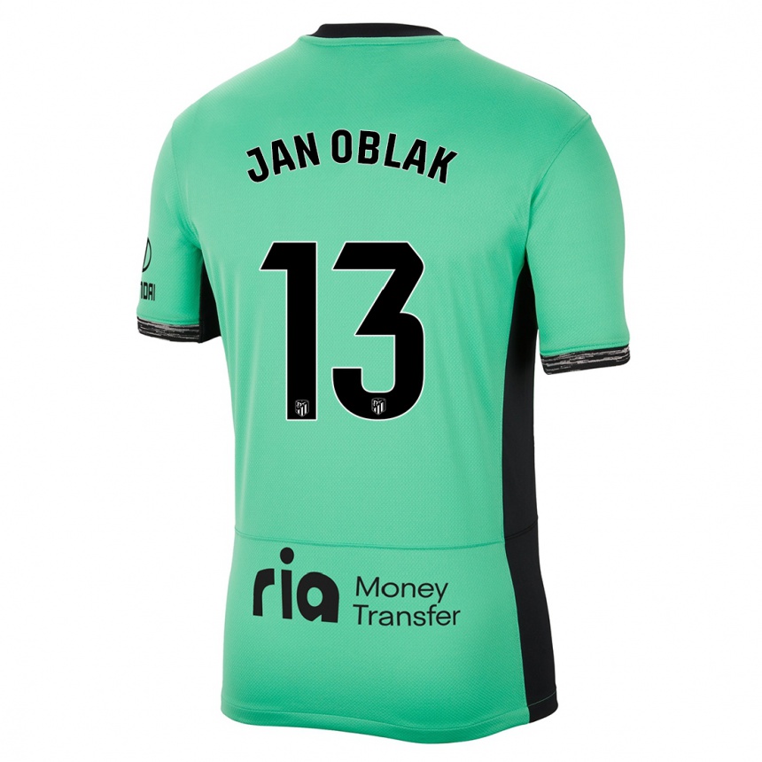 Niño Fútbol Camiseta Jan Oblak #13 Primavera Verde Equipación Tercera 2023/24 México