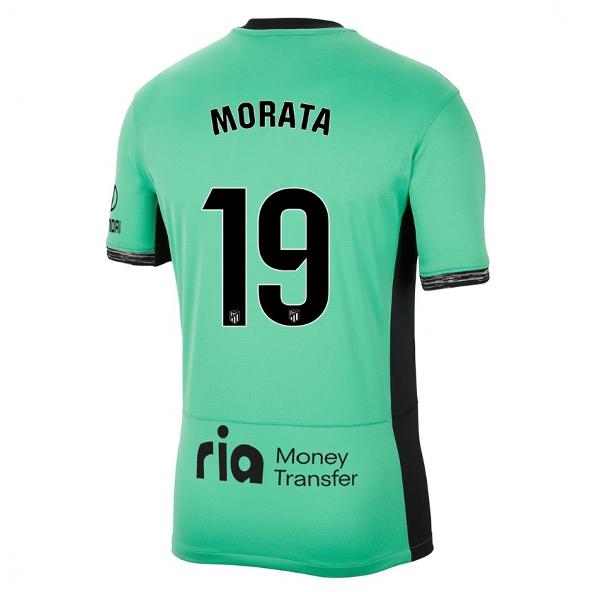 Niño Fútbol Camiseta Alvaro Morata #19 Primavera Verde Equipación Tercera 2023/24 México