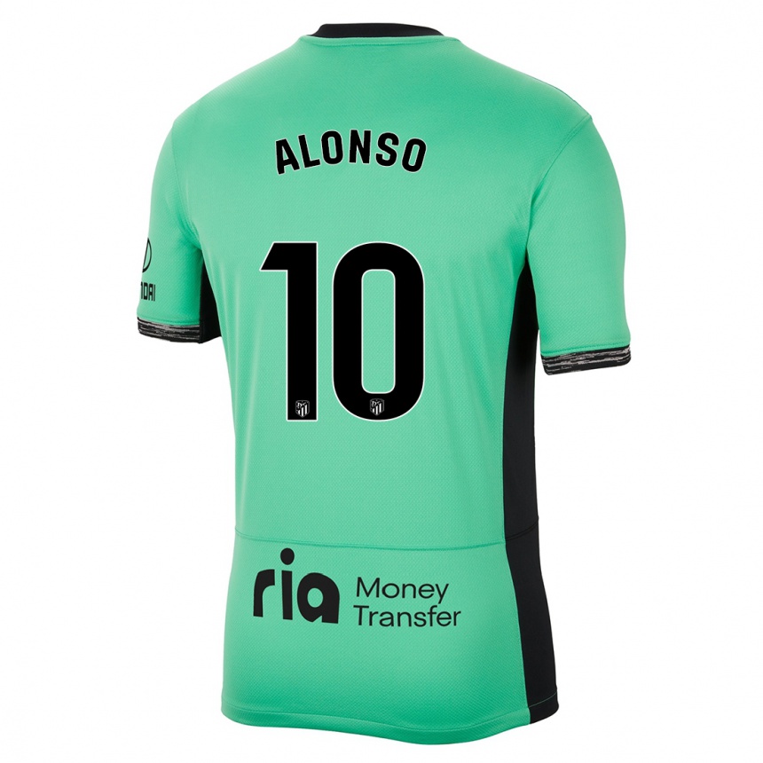 Niño Fútbol Camiseta Javi Alonso #10 Primavera Verde Equipación Tercera 2023/24 México