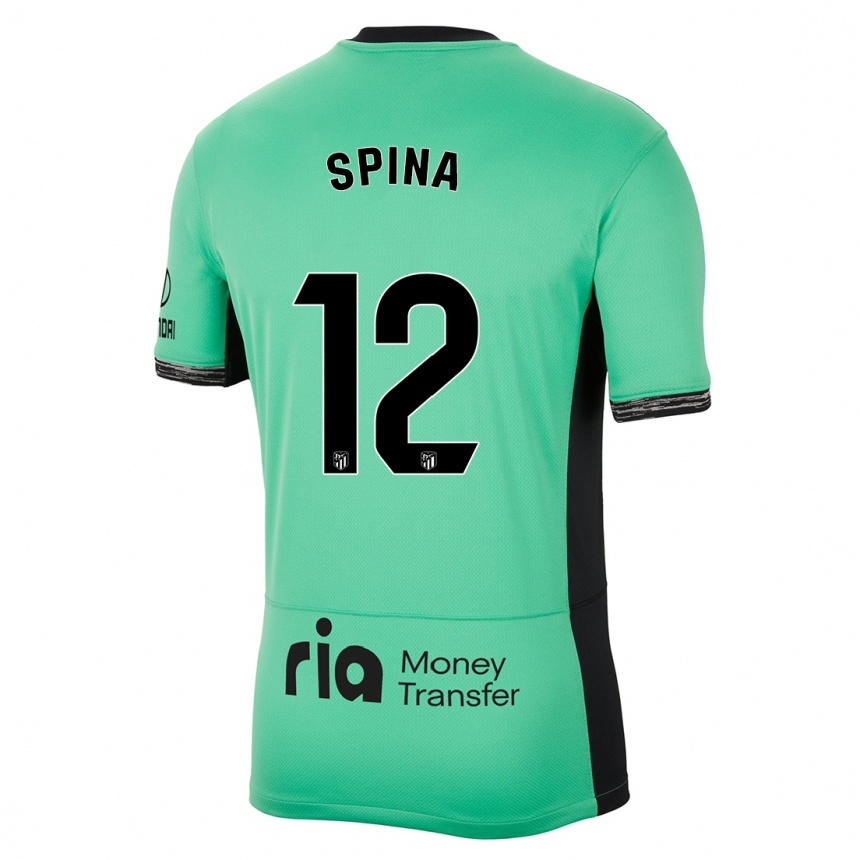 Niño Fútbol Camiseta Gerónimo Spina #12 Primavera Verde Equipación Tercera 2023/24 México