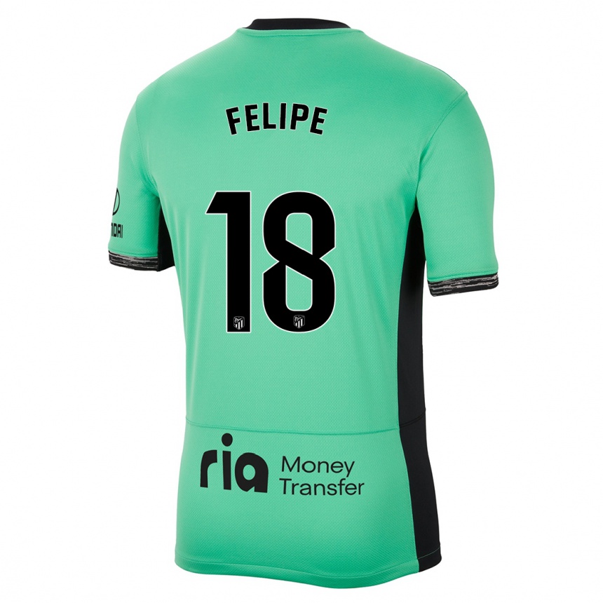 Niño Fútbol Camiseta Felipe #18 Primavera Verde Equipación Tercera 2023/24 México