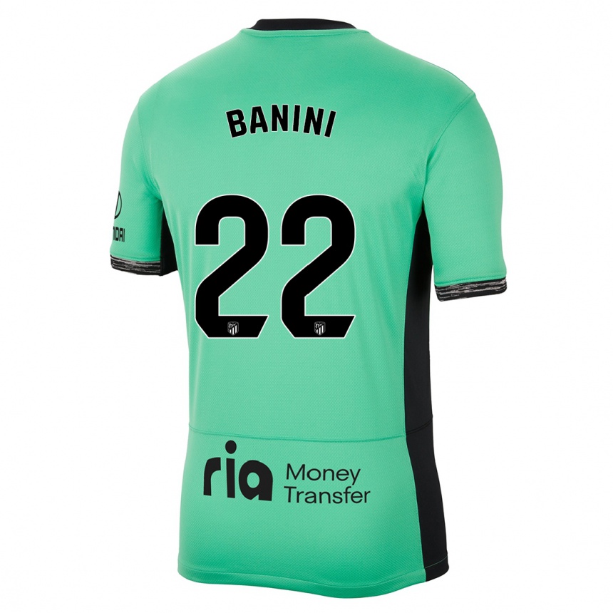 Niño Fútbol Camiseta Estefania Banini #22 Primavera Verde Equipación Tercera 2023/24 México