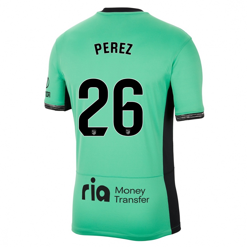 Niño Fútbol Camiseta Xenia Perez #26 Primavera Verde Equipación Tercera 2023/24 México