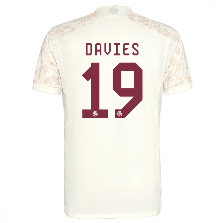 Niño Fútbol Camiseta Alphonso Davies #19 Blanquecino Equipación Tercera 2023/24 México