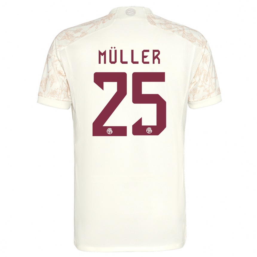 Niño Fútbol Camiseta Thomas Muller #25 Blanquecino Equipación Tercera 2023/24 México