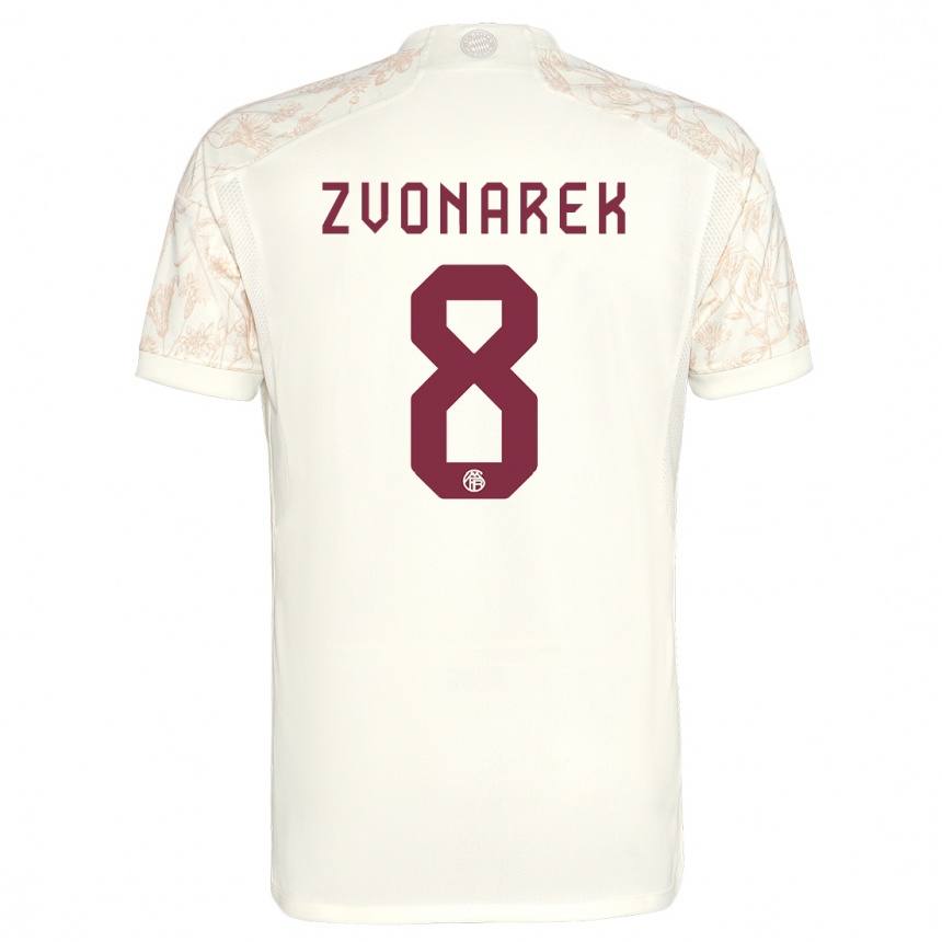 Niño Fútbol Camiseta Lovro Zvonarek #8 Blanquecino Equipación Tercera 2023/24 México