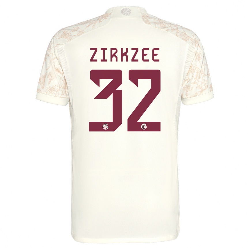 Niño Fútbol Camiseta Joshua Zirkzee #32 Blanquecino Equipación Tercera 2023/24 México