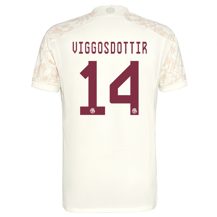 Niño Fútbol Camiseta Glodis Perla Viggosdottir #14 Blanquecino Equipación Tercera 2023/24 México