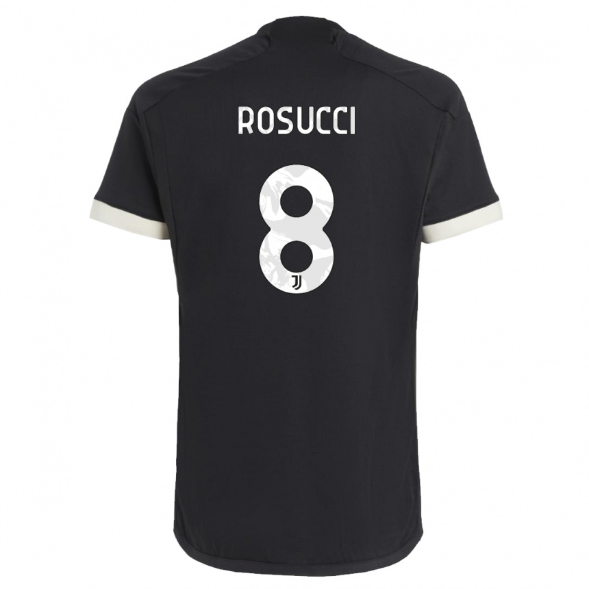 Niño Fútbol Camiseta Martina Rosucci #8 Negro Equipación Tercera 2023/24 México