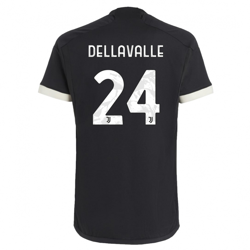 Niño Fútbol Camiseta Lorenzo Dellavalle #24 Negro Equipación Tercera 2023/24 México