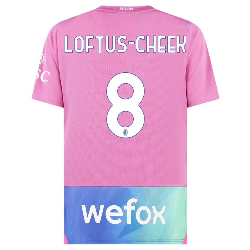 Niño Fútbol Camiseta Ruben Loftus-Cheek #8 Rosado Morado Equipación Tercera 2023/24 México