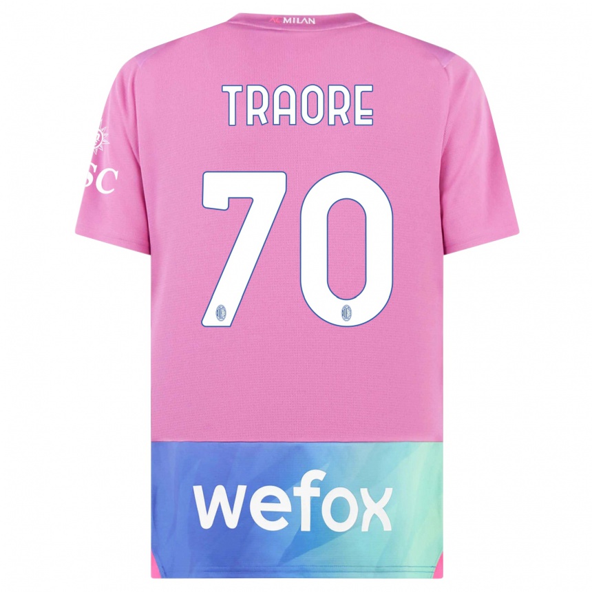 Niño Fútbol Camiseta Chaka Traore #70 Rosado Morado Equipación Tercera 2023/24 México