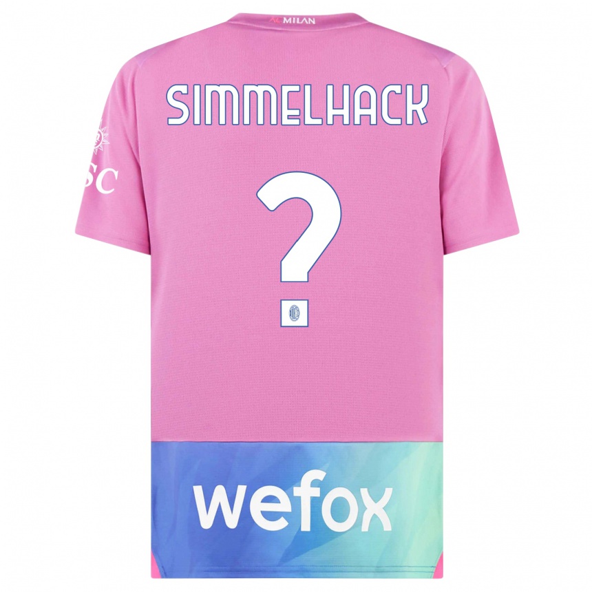 Niño Fútbol Camiseta Alexander Simmelhack #0 Rosado Morado Equipación Tercera 2023/24 México